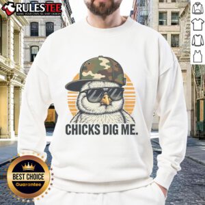 Awesome Chicks Dig Me Easter sweatshirt featuring a fun design with vibrant colors, perfect for spring celebrations.