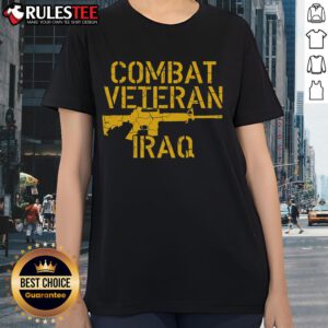Awesome Combat Veteran Iraq tee for proud American vets, featuring a stylish design perfect for ladies.