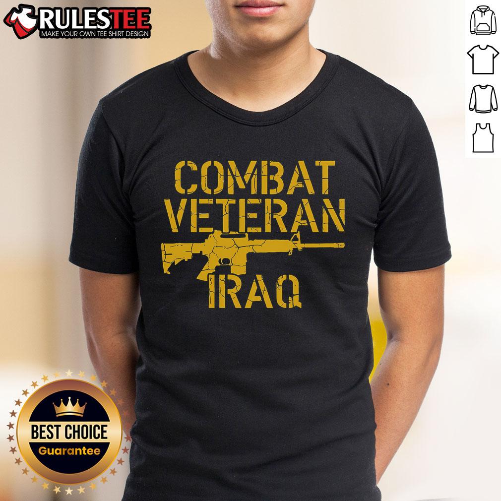 Alt Text: Awesome Combat Veteran Iraq T-Shirt for Proud American Vets showcasing military pride and patriotism.