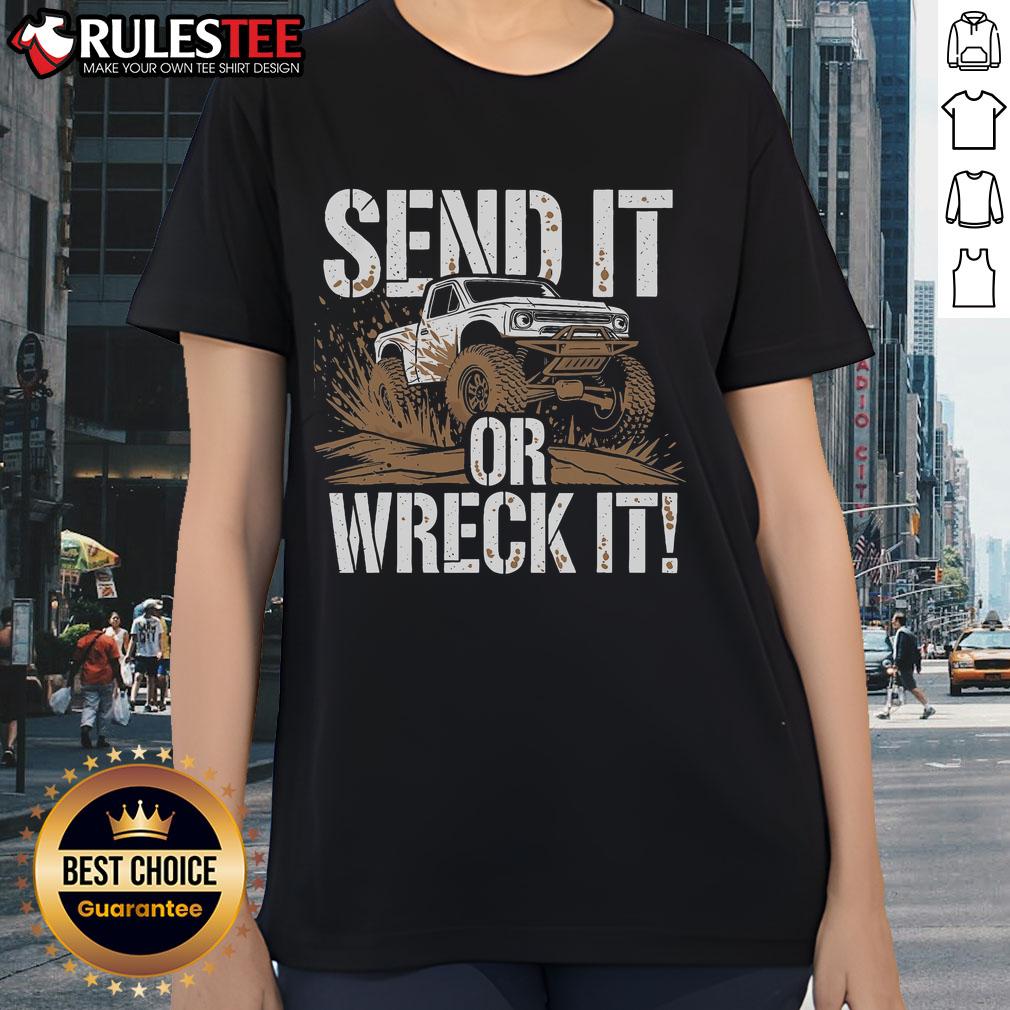 Awesome competitive RC car racing FPV remote control ladies tee showcasing vibrant design for racing enthusiasts.