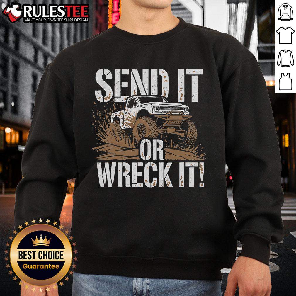 Awesome competitive RC car racing FPV remote control sweatshirt design featuring vibrant graphics and a stylish fit.
