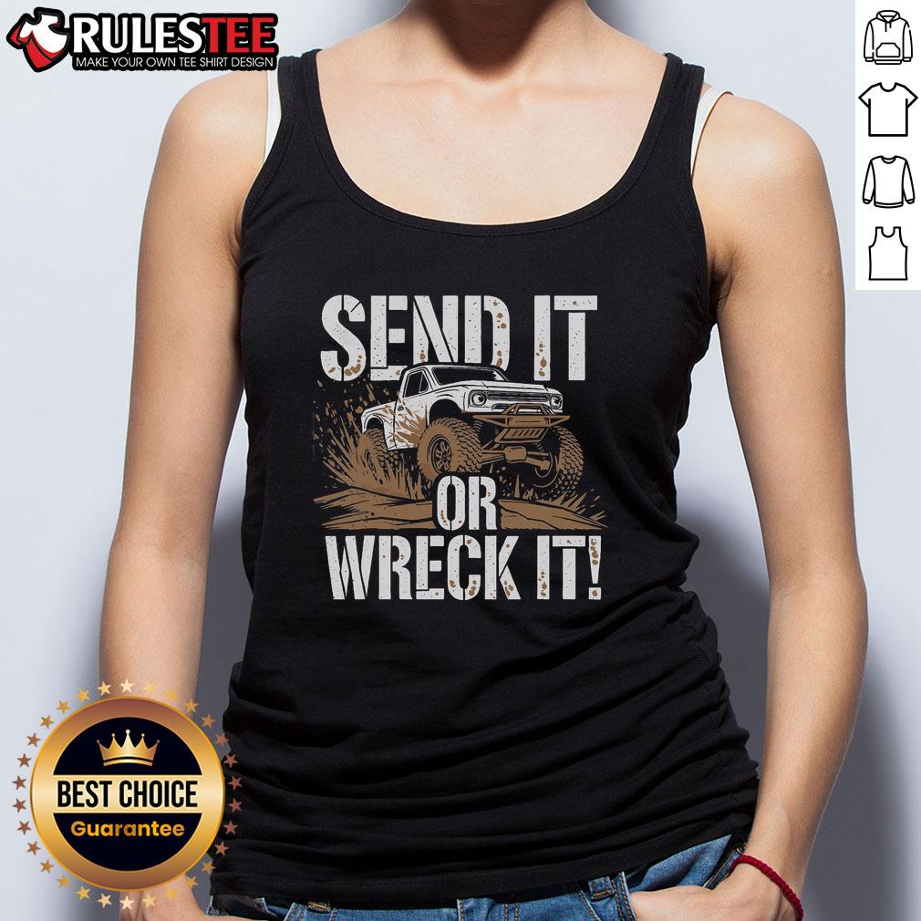Awesome competitive RC car racing FPV remote control tank top featuring vibrant graphics and a sporty design for enthusiasts.