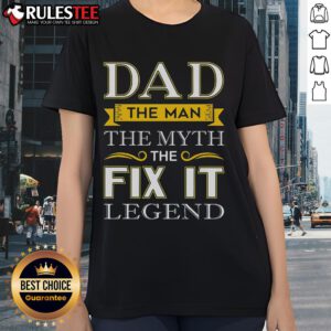 Awesome Dad tee featuring 'The Man, The Myth, The Fix-It Legend' graphic, perfect for Father's Day gifts and celebrations.