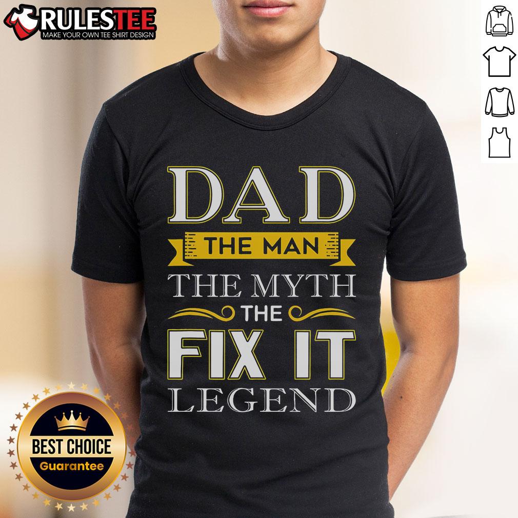 Awesome Dad The Man The Myth The Fix It Legend T-Shirt featuring a bold design, perfect for proud fathers and DIY enthusiasts.