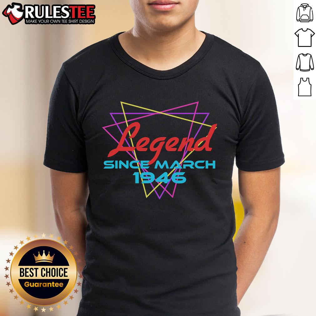 Awesome Legend Since March 1946 retro t-shirt featuring vintage design and bold typography for a stylish look.