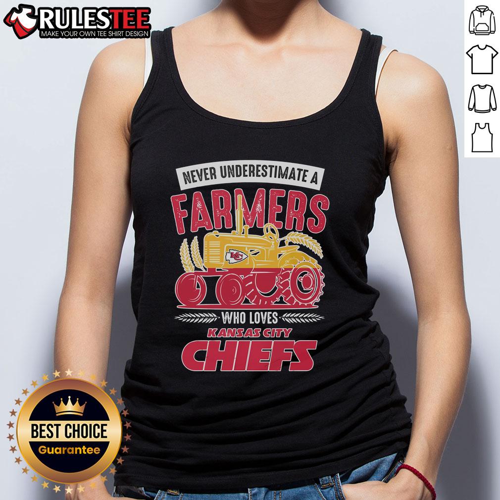 Awesome tank top featuring a Kansas City Chiefs design, perfect for farmers who love their team and the outdoors.