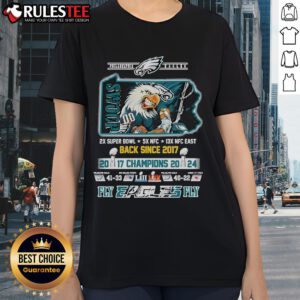 Awesome Philadelphia Eagles Ladies Tee celebrating 2024 Super Bowl Champions, featuring 'Fly Eagles Fly' design.