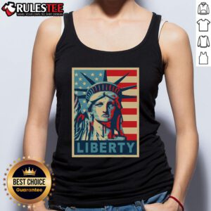 Stylish retro tank top featuring an awesome Statue of Liberty design, perfect for casual summer outfits.