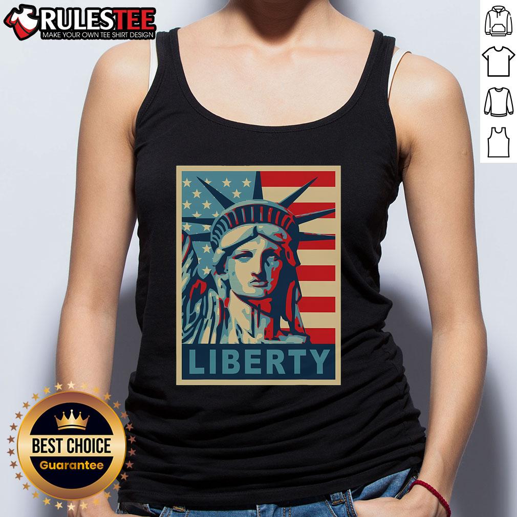 Stylish retro tank top featuring an awesome Statue of Liberty design, perfect for casual summer outfits.