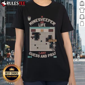 Retro ladies tee featuring 'Awesome The Minesweeper Philosophy' design, blending gaming and life wisdom in a stylish way.