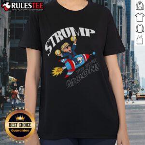 Awesome Trump Morty to the Moon Ladies Tee featuring vibrant graphics and a playful design for fans of pop culture.