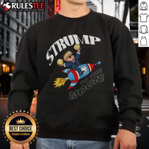 Awesome Trump Morty To The Moon Sweatshirt featuring vibrant graphics and a cozy fit for fans of pop culture and humor.
