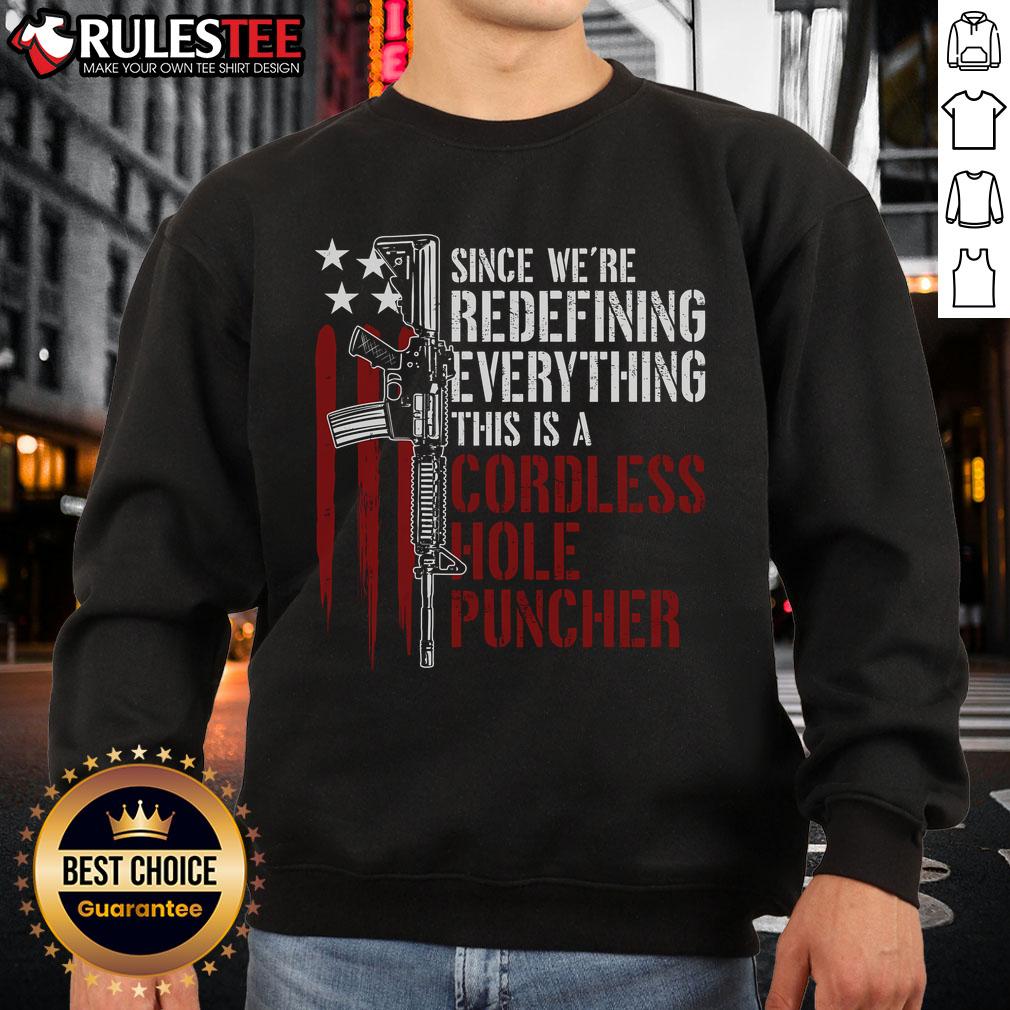 Awesome sweatshirt featuring a cordless hole puncher design, redefines style and functionality in casual wear.