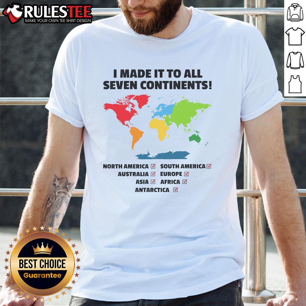 Awesome World Traveler Seven Continents Club T-Shirt featuring vibrant graphics celebrating global exploration.