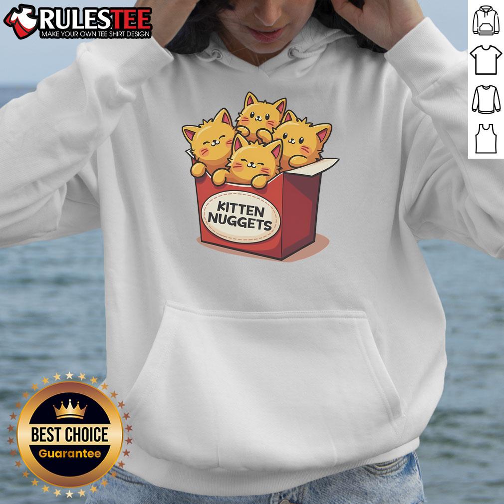 Cute kitten nuggets chicken nuggets cat lover hoodie featuring playful cat design and cozy fabric for cat enthusiasts.