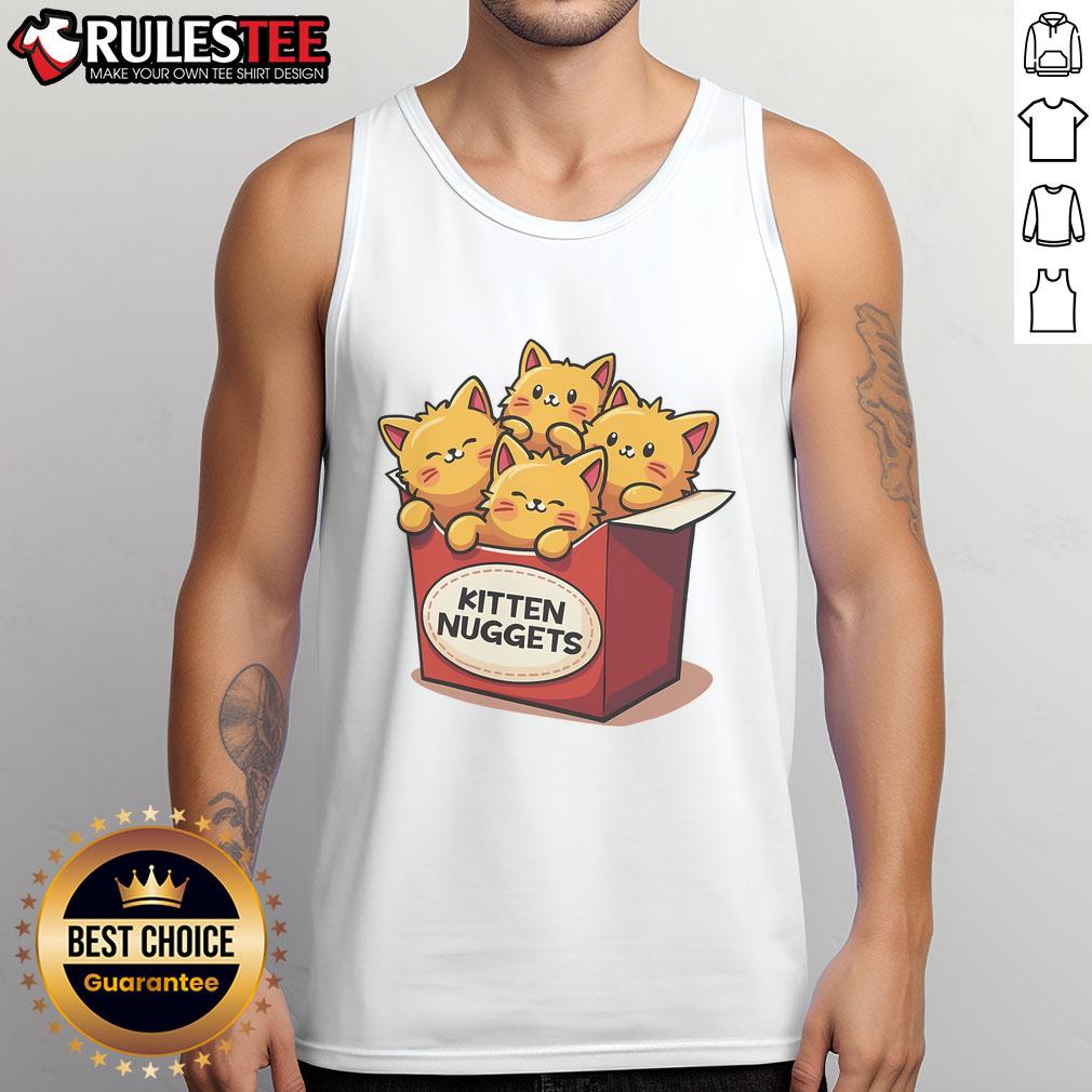 Cute kitten nuggets chicken nuggets cat lover tank top featuring playful kitten graphics and vibrant colors.