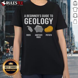 Funny A Beginners Guide to Geology Ladies Tee featuring a playful geology-themed design for women.