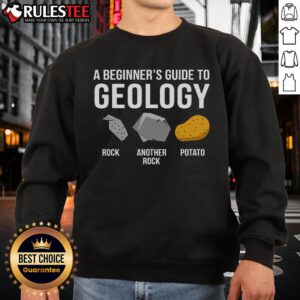 Funny A Beginners Guide to Geology sweatshirt featuring colorful graphics and humorous geology-themed designs.