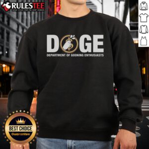 Funny Doge sweatshirt for Department of Gooning Enthusiasts featuring a playful design and vibrant colors.