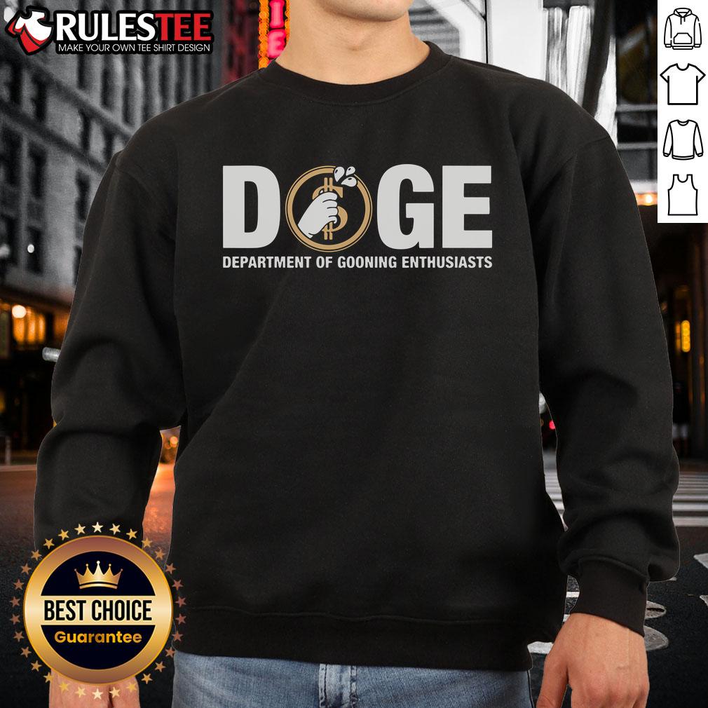 Funny Doge sweatshirt for Department of Gooning Enthusiasts featuring a playful design and vibrant colors.