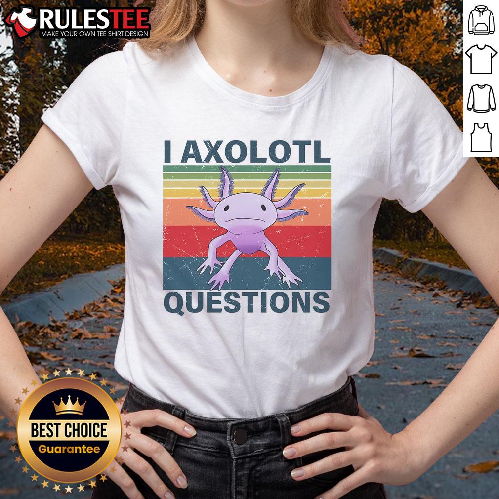 Funny I Axolotl Question tee for vintage axolotl lovers, showcasing a playful design perfect for ladies' casual wear.