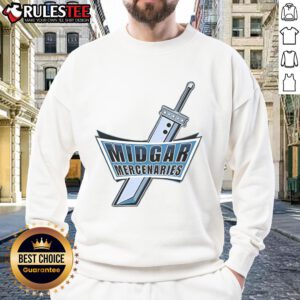 Stylish Good Midgar Mercenaries sweatshirt featuring a unique design, perfect for fans of the game and cozy wear.
