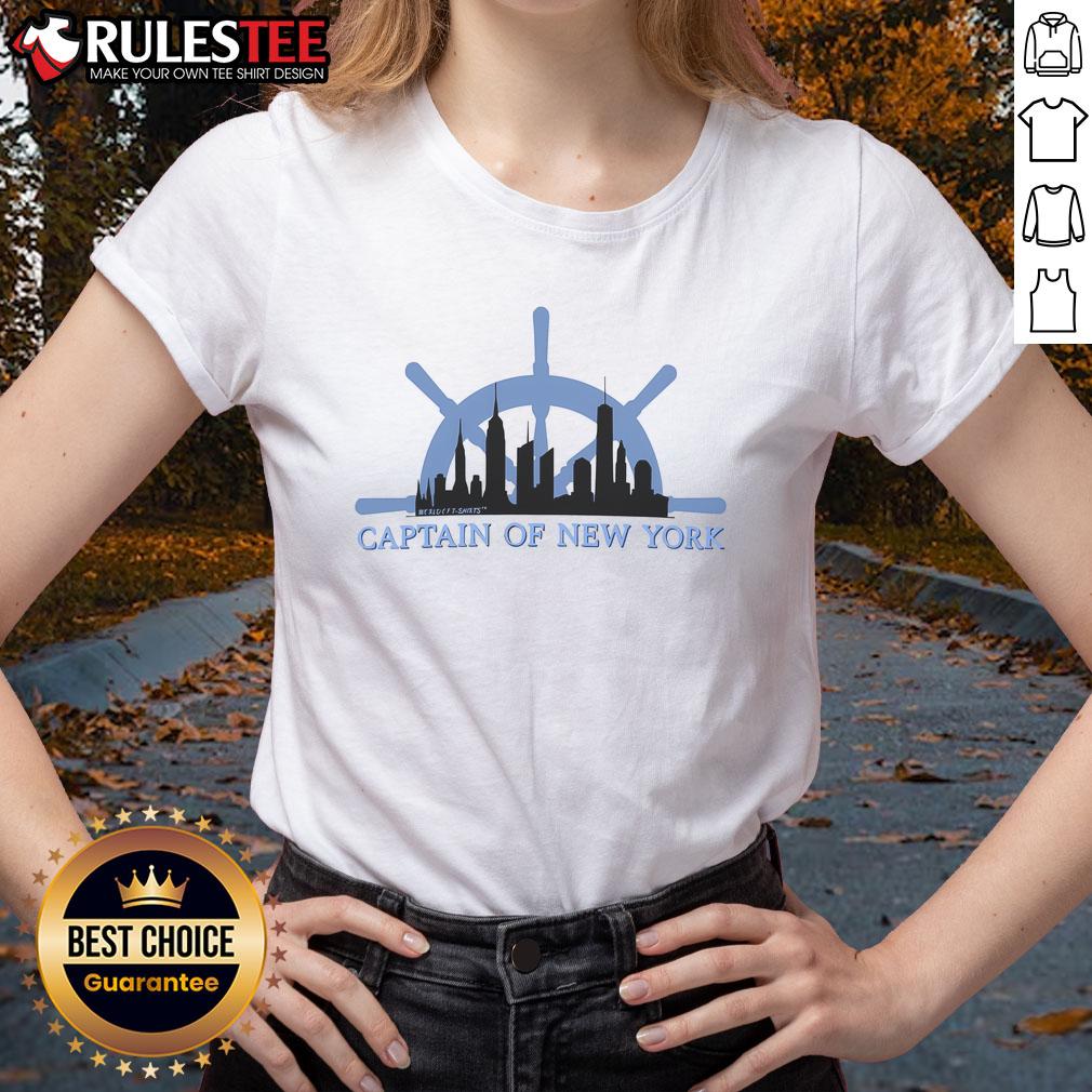 Good World of T-Shirts Captain of New York Ladies Tee featuring a stylish design for women in vibrant colors.