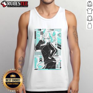 Hot Kourra 2.0 Vtuber wearing a stylish tank top, showcasing a vibrant design and dynamic character style.