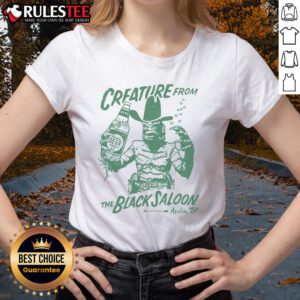 Stylish ladies tee featuring 'Nice Crfature' design from Black Lagoon Saloon, Austin TX, perfect for casual outings.