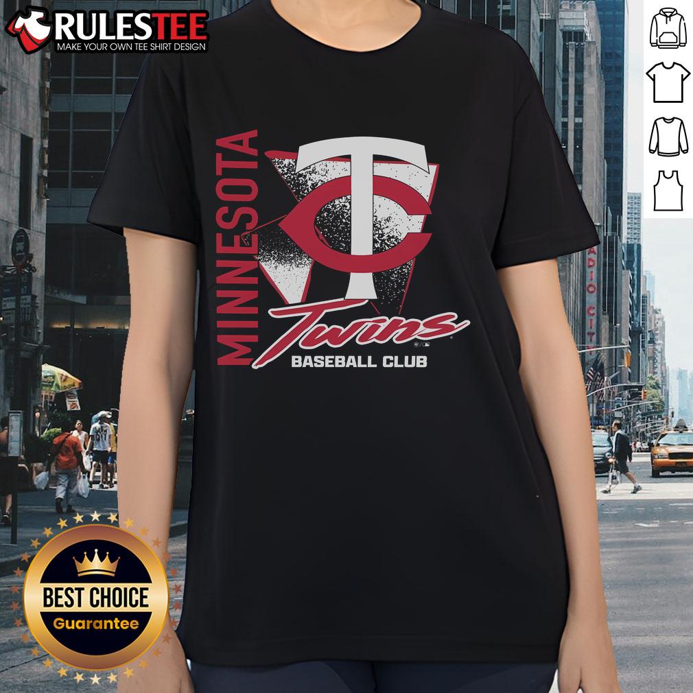 Nice Minnesota Twins Side Arm Baseball Club ladies tee featuring vibrant team colors and stylish design for fans.