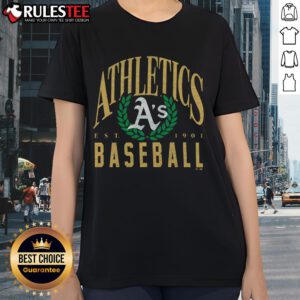 Official Athletics Baseball Pitchout Est 1901 Ladies Tee in stylish design, perfect for fans and casual wear.