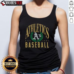 Official Athletics Baseball Pitchout Est 1901 tank top featuring vintage design and sporty style for fans.