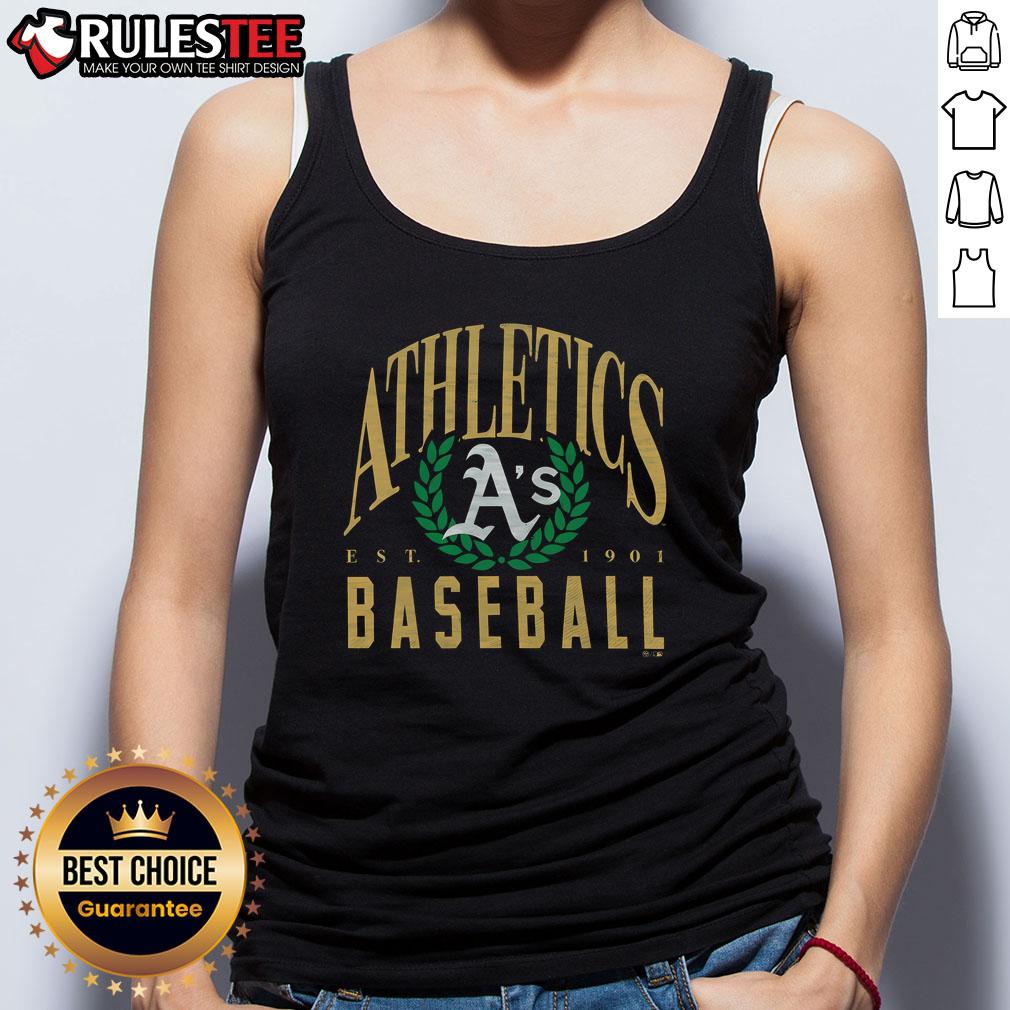 Official Athletics Baseball Pitchout Est 1901 tank top featuring vintage design and sporty style for fans.