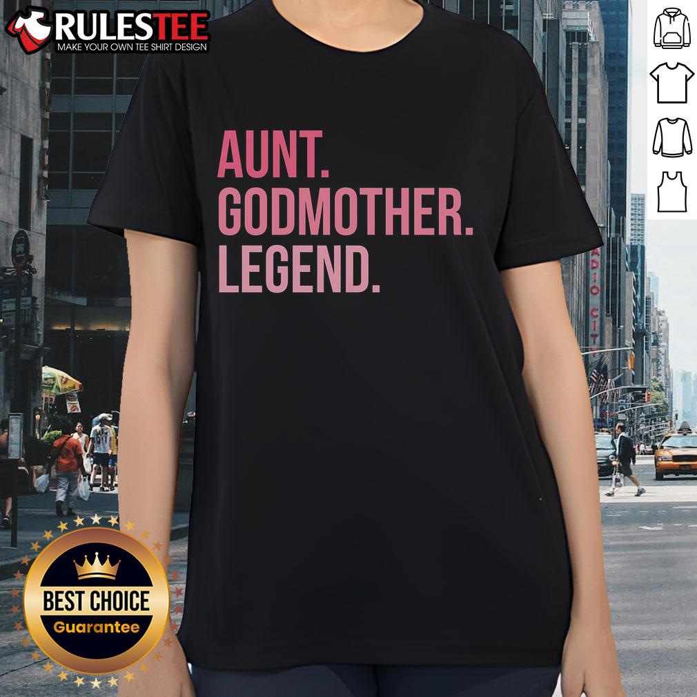 Awesome Aunt Godmother Legend Ladies Tee featuring a stylish design perfect for proud aunts and godmothers.