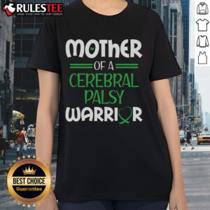Awesome CP mom wearing a green ribbon awareness tee, celebrating her strength as a cerebral palsy warrior.