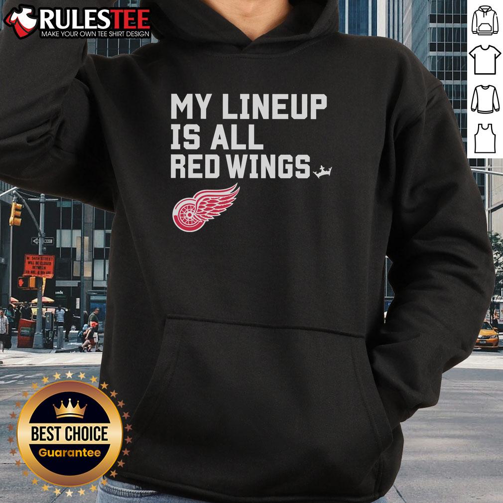 Awesome Detroit Red Wings My Lineup Hoodie featuring bold team colors and logo, perfect for fans and game day attire.