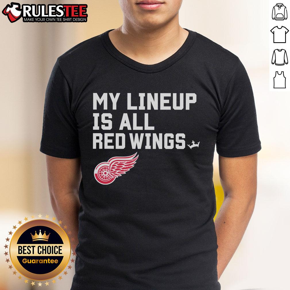 Awesome Detroit Red Wings My Lineup T-Shirt featuring team colors and logo, perfect for fans and game day attire.