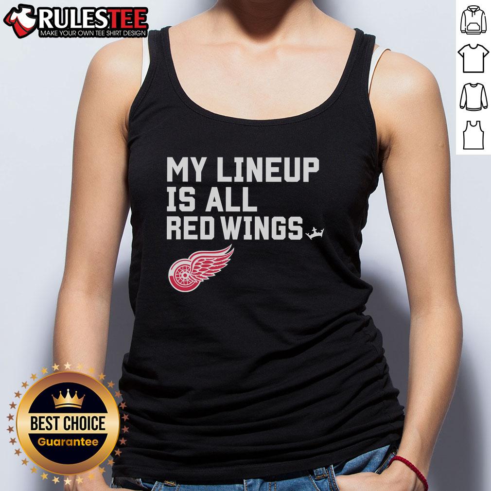 Awesome Detroit Red Wings My Lineup Tank Top showcasing team logo and vibrant colors, perfect for fans.