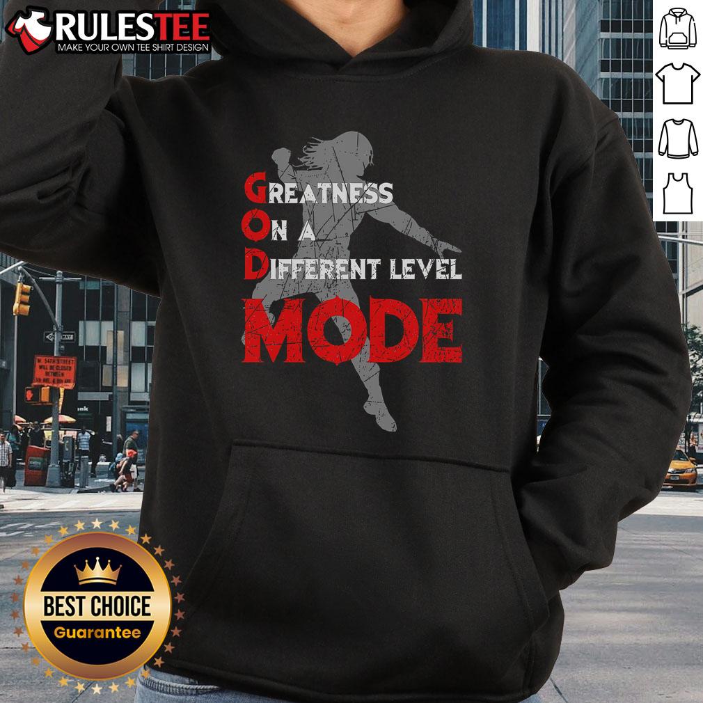 Alt Text: Awesome Greatness On A Different Level Mode Hoodie in stylish design, perfect for casual wear and street fashion.