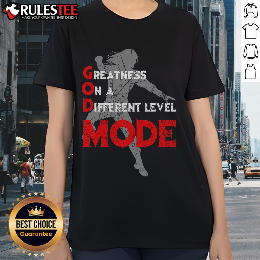 Awesome Greatness On A Different Level Mode Ladies Tee in vibrant colors, showcasing stylish design and comfortable fit.