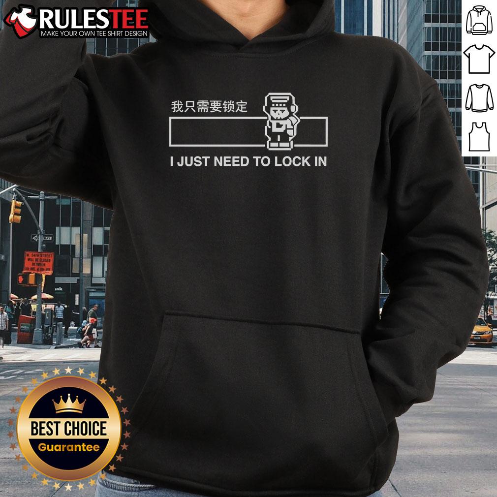 Stylish Awesome I Just Need To Lock In Pixel Hoodie displayed on a mannequin in a cozy urban setting.
