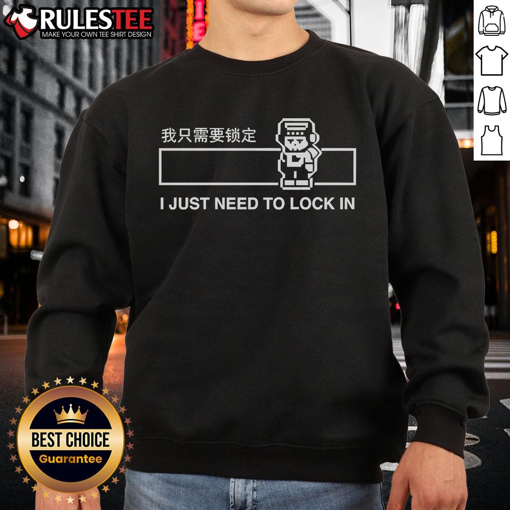 Alt Text: Awesome I Just Need to Lock In Pixel Sweatshirt in vibrant colors, perfect for casual and trendy outfits.