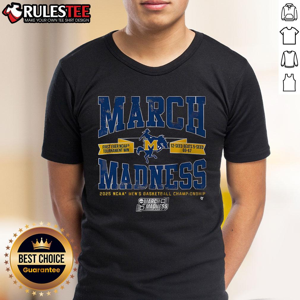 Awesome McNeese State Basketball March Madness Upset T-Shirt featuring bold graphics and team colors for fans.