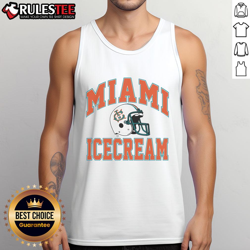 Awesome Miami Ice Cream Helmet Tank Top featuring a colorful ice cream graphic, perfect for summer fashion.