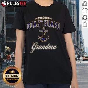 Alt Text: Awesome Proud Coast Guard Grandma Ladies Tee featuring a stylish design celebrating Coast Guard grandmothers.