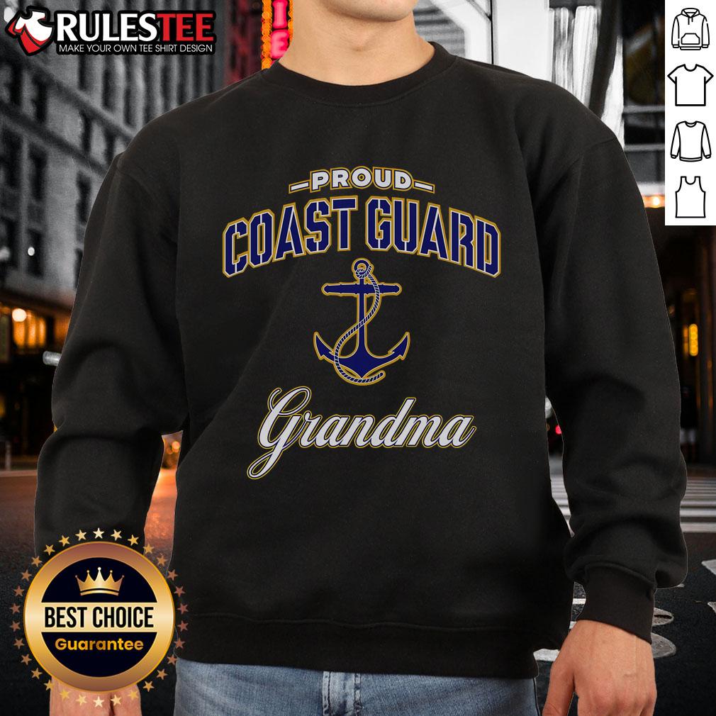 Awesome Proud Coast Guard Grandma Sweatshirt featuring a bold design for proud grandmothers of Coast Guard members.