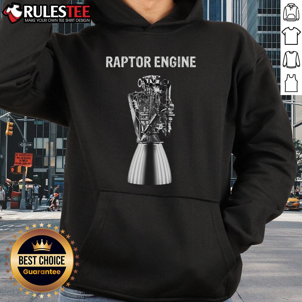 Awesome Starship Raptor Engine hoodie for space explorers and rocket scientists, featuring a vibrant graphic design.