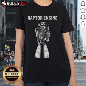 Alt Text: Awesome Starship Raptor Engine tee for space explorer rocket scientist ladies, featuring a stylish design.