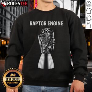 Awesome Starship Raptor Engine sweatshirt for space explorers and rocket scientists, featuring a bold graphic design.