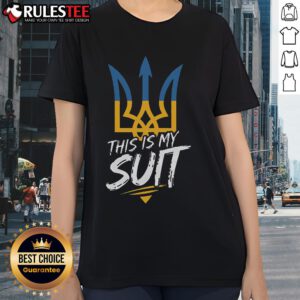 Trendy ladies tee featuring Zelensky quote 'This Is My Suit, I'm Not Playing Cards' for Ukraine supporters.